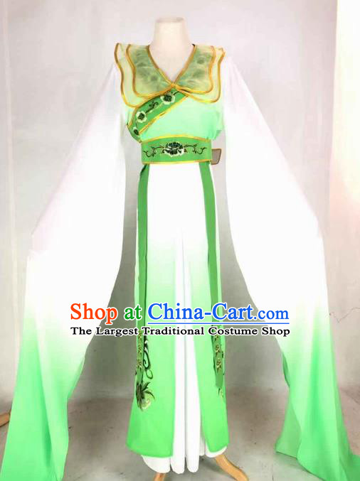 Chinese Traditional Peking Opera Actress Green Dress Ancient Peri Costume for Women