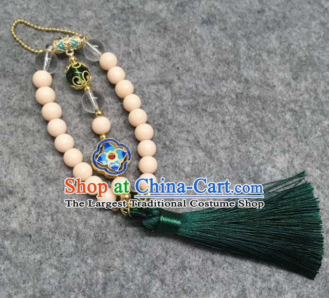 Chinese Traditional Palace Hanfu Beige Beads Brooch Accessories Ancient Qing Dynasty Queen Breastpin Pendant for Women