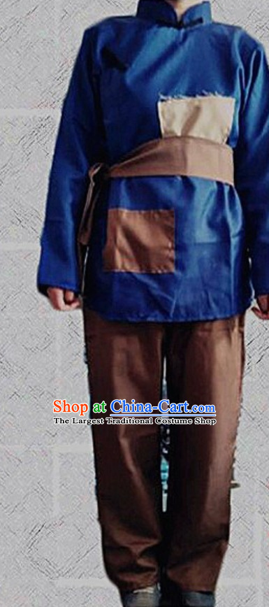 Ancient Chinese Poor People Costume Farmer Costumes Chinese Civilian Costumes for Men