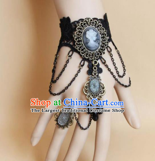 Top Grade Handmade Halloween Cosplay Bangle Fancy Ball Lace Bracelet Accessories for Women