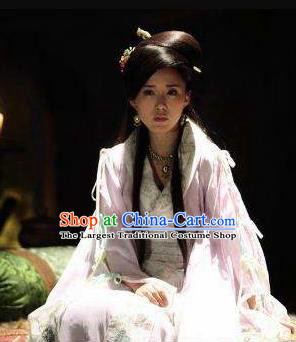 Chinese Ancient Mythology Goddess Sunv Pink Hanfu Dress New Stone Age Court Princess Complete Set