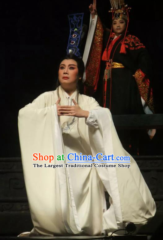 Chinese Ancient Warring States Period Minister Han Fei White Hanfu Clothing Philosopher Han Feizi Hanfu Costumes Complete Set