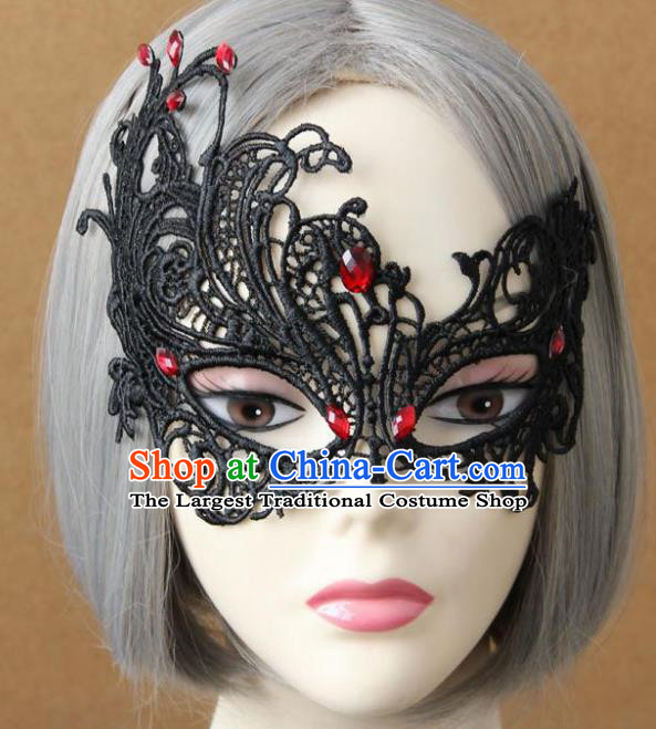 Handmade Venice Carnival Black Lace Mask Halloween Fancy Ball Cosplay Stage Show Face Masks Accessories for Women