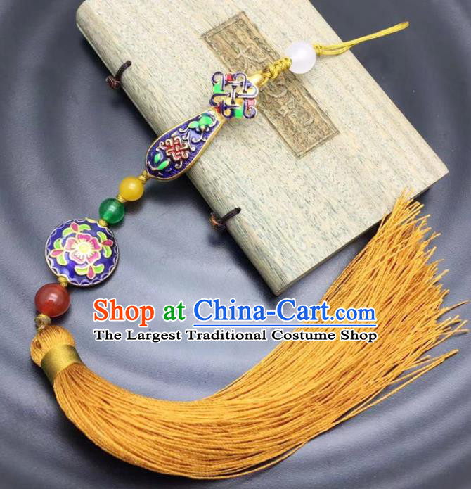 Chinese Traditional Hanfu Blueing Breastpin Court Accessories Ancient Qing Dynasty Imperial Consort Brooch Pendant for Women