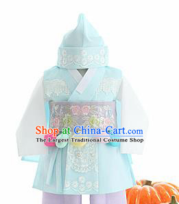 Traditional Korean Hanbok Clothing Asian Korea Boys Fashion Apparel Hanbok Costume and Waistband for Kids