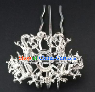 Chinese Ancient Ming Dynasty Princess Dragon Hair Crown Hairpins Traditional Hanfu Court Hair Accessories for Women