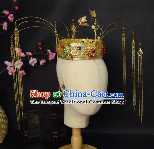 Chinese Ancient Tang Dynasty Queen Phoenix Coronet Hairpins Traditional Hanfu Court Hair Accessories for Women