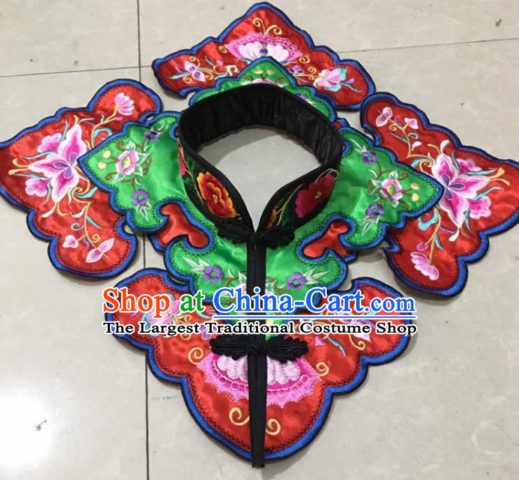 Chinese Traditional Embroidery Butterfly Green Shoulder Accessories National Embroidered Cloud Patch