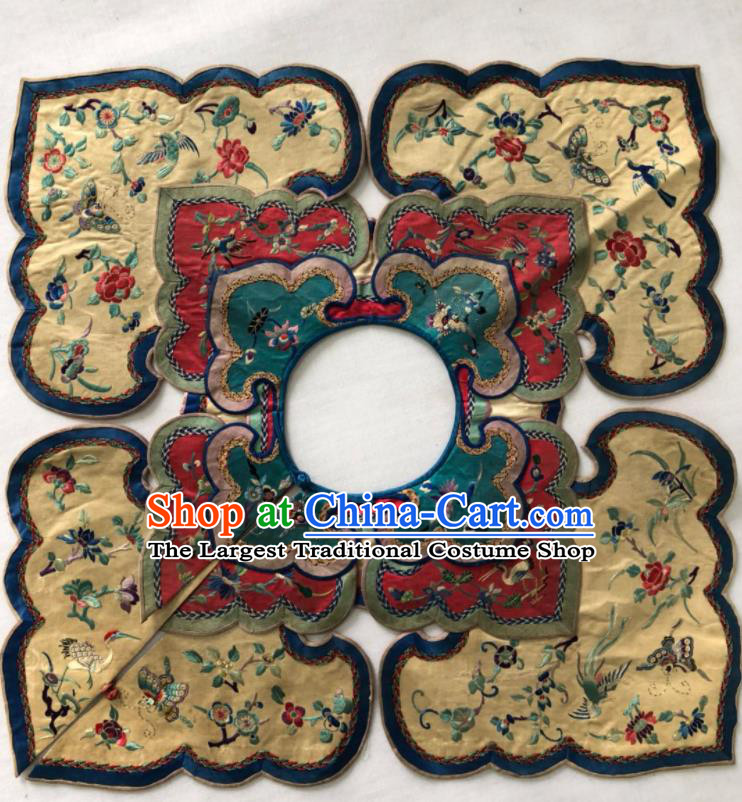 Chinese Traditional Embroidery Phoenix Yellow Shoulder Accessories National Embroidered Cloud Patch