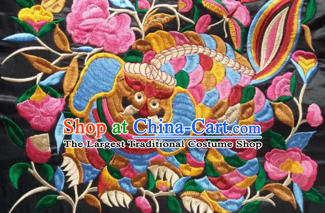 Chinese Traditional National Embroidered Kylin Applique Dress Patch Embroidery Cloth Accessories