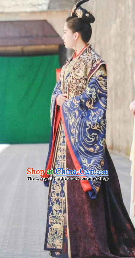 Chinese Ancient Imperial Empress Costumes Drama Jia Feng Xu Huang Traditional Han Dynasty Court Queen Hanfu Dress for Women