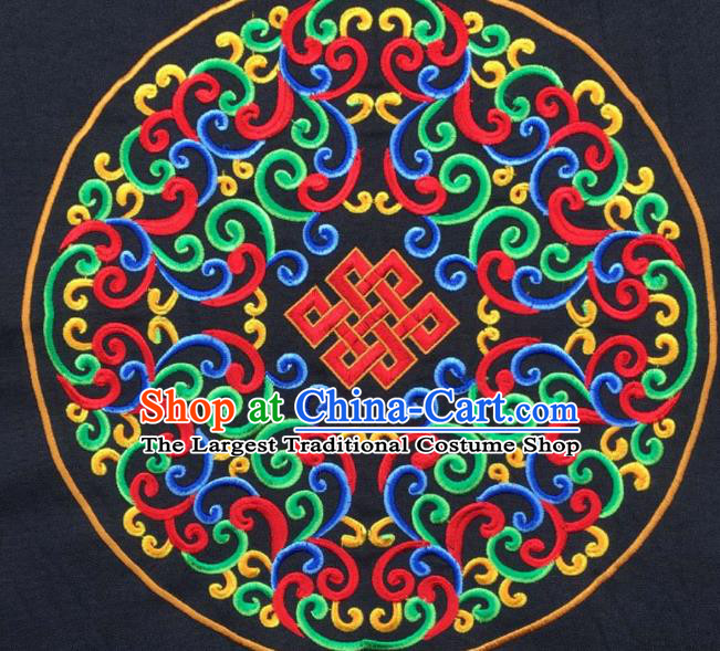 Chinese Traditional Embroidered Knot Applique National Dress Patch Embroidery Cloth Accessories