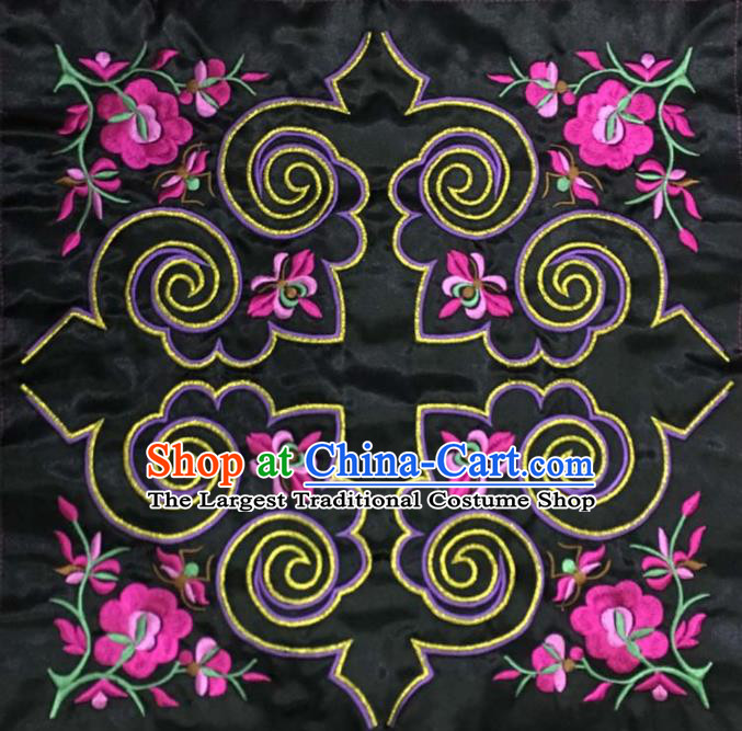 Chinese Traditional Embroidered Peach Flowers Applique National Dress Patch Embroidery Cloth Accessories