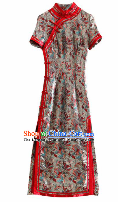 Traditional Chinese National Brocade Qipao Dress Tang Suit Cheongsam Costume for Women