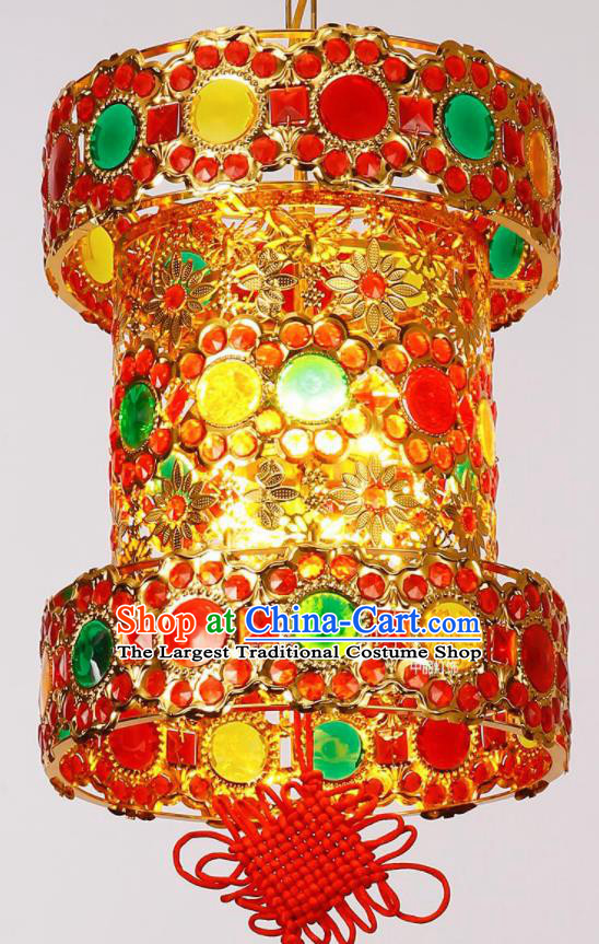 Chinese Traditional New Year Iron Crystal Palace Lantern Handmade Hanging Lantern Asian Ceiling Lanterns Ancient Lamp