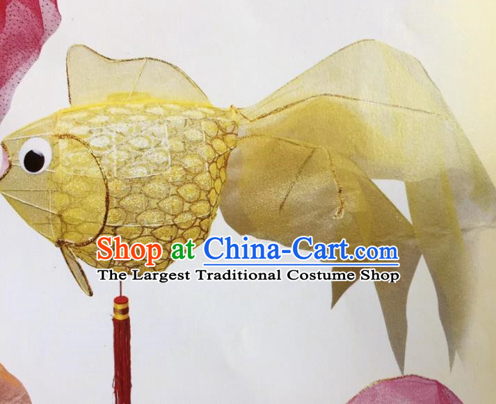 Chinese Traditional New Year Yellow Goldfish Palace Lantern Handmade Hanging Lantern Asian Ceiling Lanterns Ancient Lamp