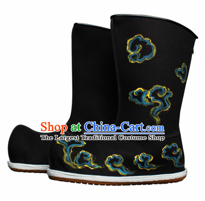 Chinese Traditional Beijing Opera Takefu Boots Ancient Wealth God Shoes for Men