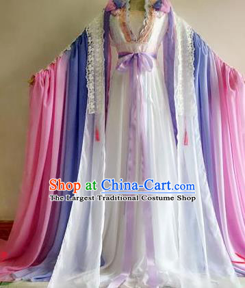 Chinese Traditional Cosplay Goddess Princess Pink Costume Ancient Imperial Consort Hanfu Dress for Women