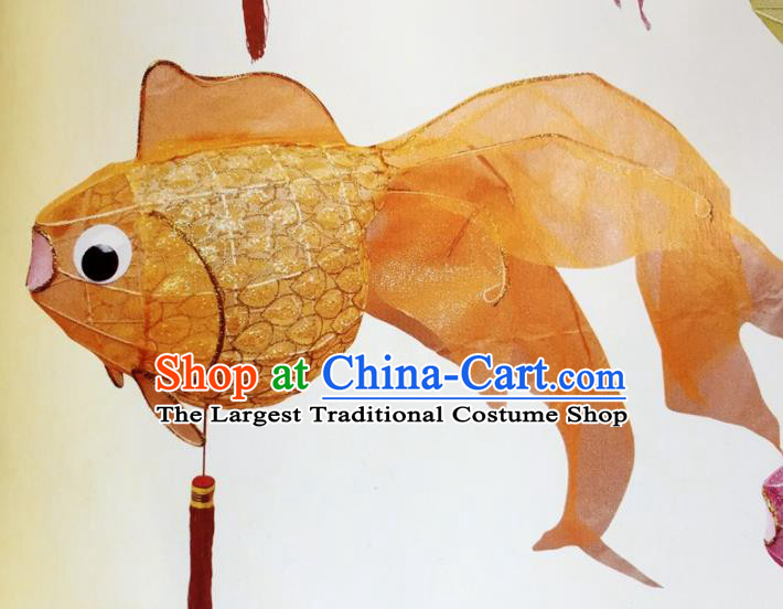 Chinese Traditional New Year Orange Goldfish Palace Lantern Handmade Hanging Lantern Asian Ceiling Lanterns Ancient Lamp