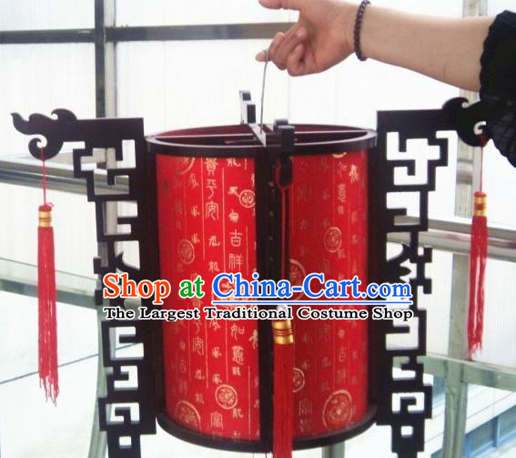 Chinese Traditional New Year Printing Wood Red Palace Lantern Asian Handmade Lantern Ancient Lamp