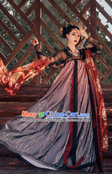 Traditional Chinese Tang Dynasty Imperial Consort Historical Costumes Ancient Royal Princess Hanfu Dress for Women