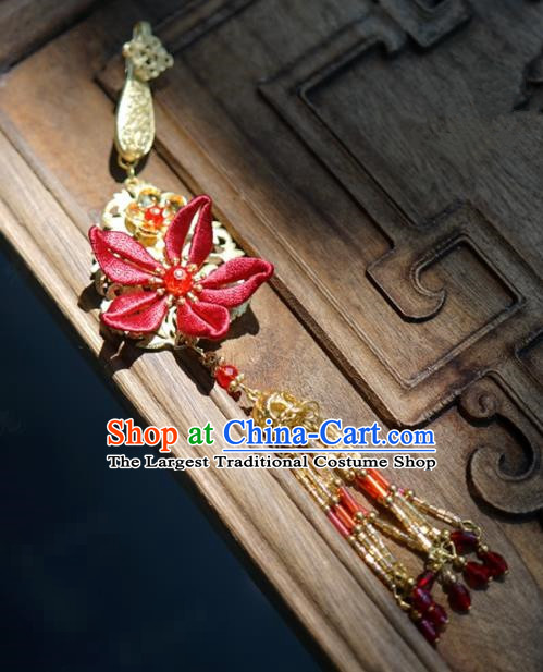 Traditional Chinese Handmade Court Brooch Jewelry Accessories Ancient Princess Tassel Breastpin for Women