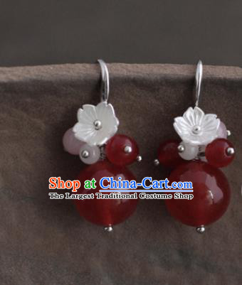 Traditional Chinese Handmade Court Red Ear Accessories Classical Earrings for Women