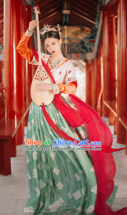 Traditional Chinese Tang Dynasty Palace Lady Replica Costumes Ancient Apsaras Flying Dance Hanfu Dress for Women