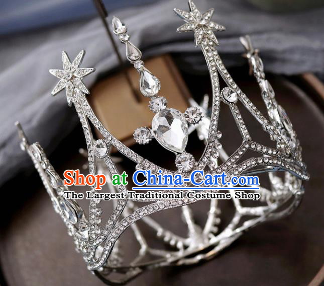 Handmade Baroque Princess Round Royal Crown Children Hair Clasp Hair Accessories for Kids