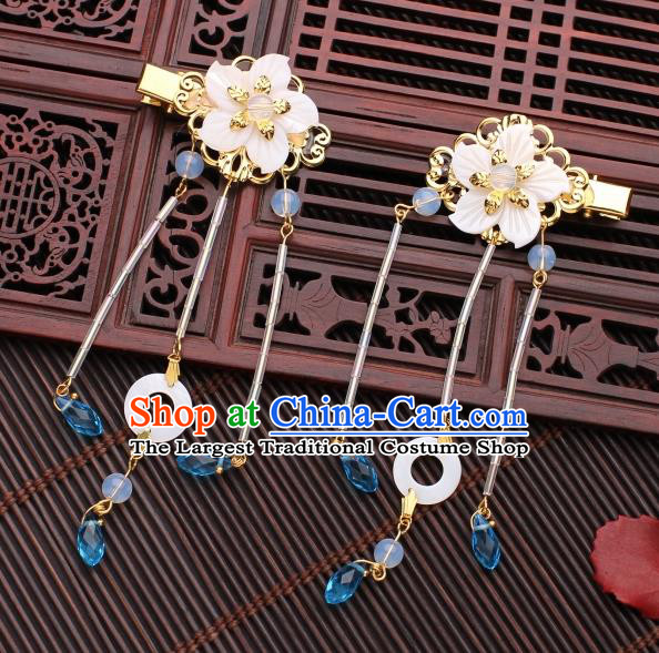 Traditional Chinese Hanfu Pink Flower Hair Claws Ancient Court Princess Hairpins Hair Accessories for Women