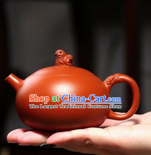 Traditional Chinese Handmade Carving Pi Xiu Zisha Teapot Dark Red Clay Pottery Teapot