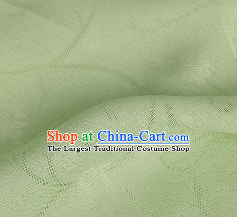 Traditional Chinese Classical Plum Blossom Pattern Green Silk Fabric Ancient Hanfu Dress Silk Cloth