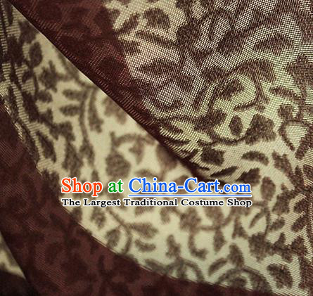 Traditional Chinese Classical Twine Pattern Maroon Silk Fabric Ancient Hanfu Dress Silk Cloth