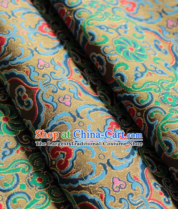 Traditional Chinese Classical Pattern Olive Green Brocade Fabric Ancient Hanfu Cheongsam Silk Cloth