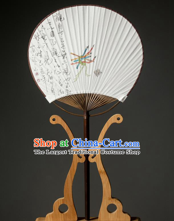 Traditional Chinese Handmade Paper Palace Fans Ink Painting Fans