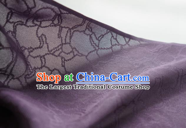 Traditional Chinese Classical Riverstones Pattern Design Deep Purple Silk Fabric Ancient Hanfu Dress Silk Cloth