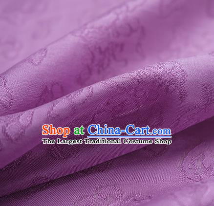 Traditional Chinese Classical Peony Flowers Pattern Design Lilac Silk Fabric Ancient Hanfu Dress Silk Cloth