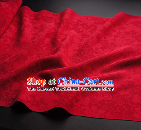 Traditional Chinese Classical Iris Flowers Pattern Design Wine Red Silk Fabric Ancient Hanfu Dress Silk Cloth