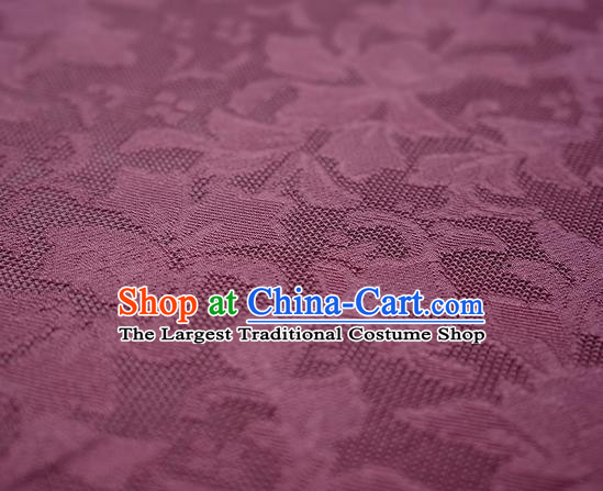 Traditional Chinese Classical Iris Flowers Pattern Design Purple Silk Fabric Ancient Hanfu Dress Silk Cloth