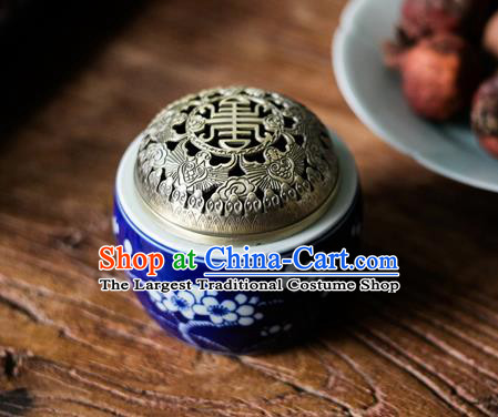 Chinese Classical Handmade Jingdezhen Shi Enamel Censer Wedding Porcelain Ceramics Incense Burner