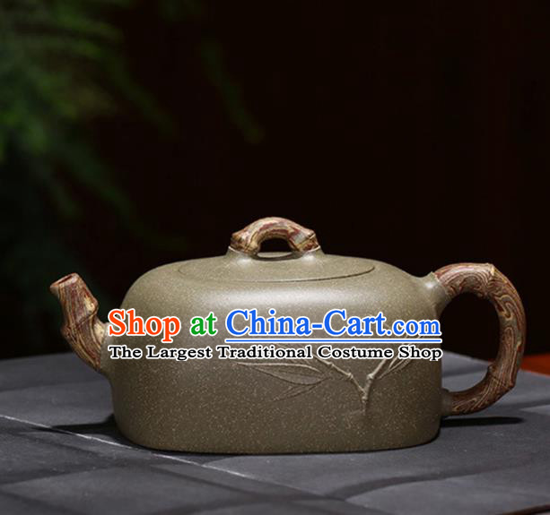 Traditional Chinese Handmade Kung Fu Zisha Teapot Grey Clay Pottery Teapot