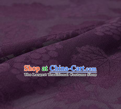 Traditional Chinese Classical Grape Pattern Purple Silk Fabric Ancient Hanfu Silk Cloth