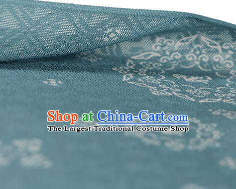 Traditional Chinese Classical Rosette Pattern Peacock Green Silk Fabric Ancient Hanfu Silk Cloth