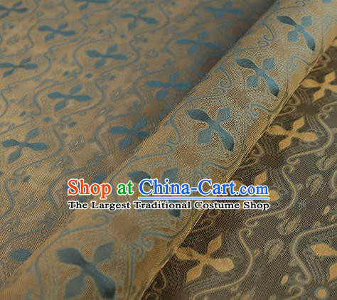 Traditional Chinese Classical Pattern Brown Silk Fabric Ancient Hanfu Dress Silk Cloth