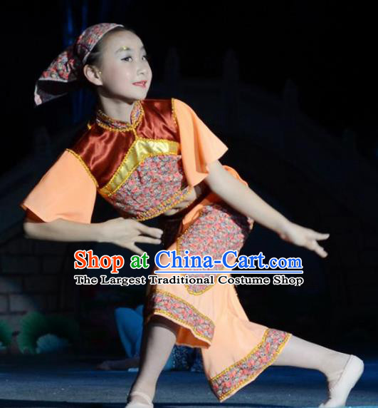 Traditional Chinese Tao Li Cup Folk Dance Costume Fan Dance Stage Show Dress for Women