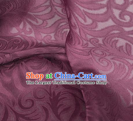 Traditional Chinese Classical Phoenix Flower Pattern Design Wine Red Silk Fabric Ancient Hanfu Dress Silk Cloth