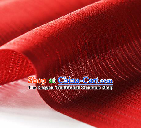 Traditional Chinese Classical Flowers Pattern Design Red Silk Fabric Ancient Hanfu Dress Silk Cloth