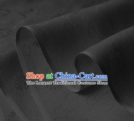 Traditional Chinese Classical Daisy Pattern Design Ash Black Silk Fabric Ancient Hanfu Dress Silk Cloth