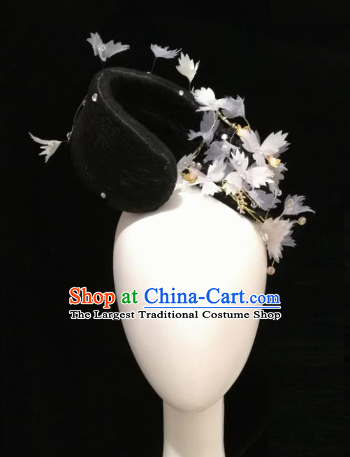 Traditional Chinese Classical Dance Reed Jian Jia Hair Accessories Fan Dance Wig Chignon Headdress for Women