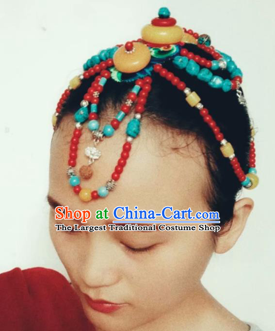 Chinese Traditional Tibetan Ethnic Hair Clasp Hair Accessories Zang Minority Nationality Headwear for Women